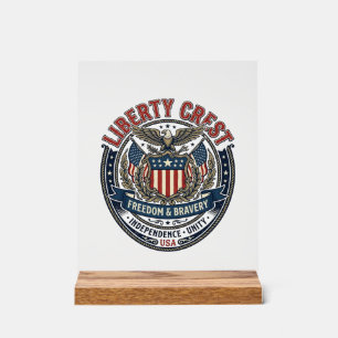 Liberty Crest Patriottisch Patriottisch Heraldiek  Acryl Bord