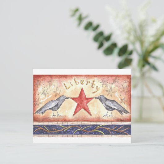 Liberty Crows Briefkaart (Staand voorkant)