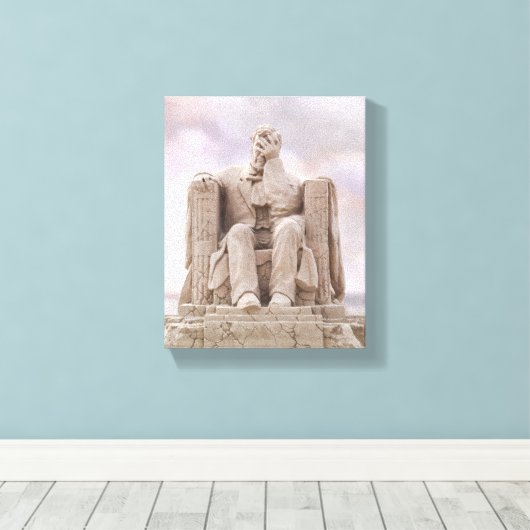 Liberty Crumbling, Facepalming Lincoln Canvas (Insitu (Houten vloer))