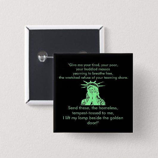 Liberty Crying Pin Vierkante Button 5,1 Cm (Voorkant /achterkant)