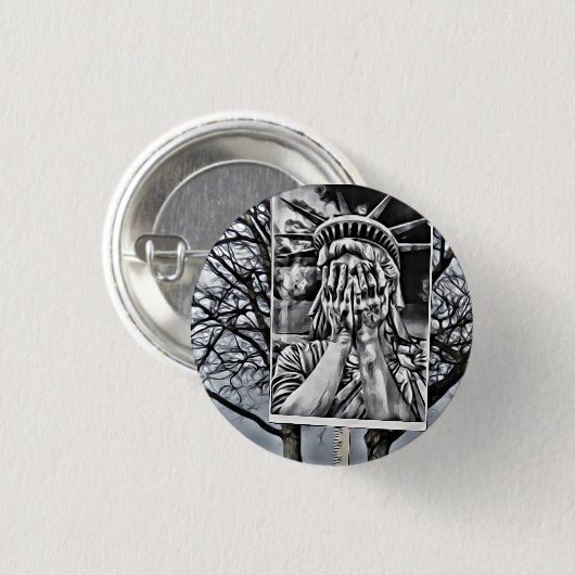 Liberty Crying Ronde Button 3,2 Cm (Voorkant /achterkant)