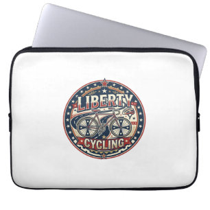 Liberty Cycling Patriottisch Patriottisch Fietsen Laptop Sleeve