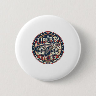 Liberty Cycling Patriottisch Patriottisch Fietsen Ronde Button 5,7 Cm