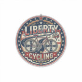 Liberty Cycling Patriottisch Patriottisch Fietsen Sticker (Voorkant)