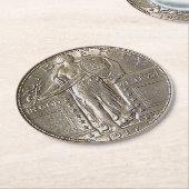 Liberty Dollar Ronde Kartonnen Onderzetter (Gebogen)