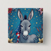 Liberty Donkey Vierkante Button 5,1 Cm (Voorkant)