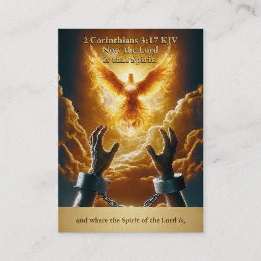 Liberty Dove - 2 Corinthians 3:17 KJV Kaart Box Visitekaartje (Voorkant)