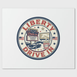 Liberty Drive In Patriottische Patriottische Drive Cadeaupapier