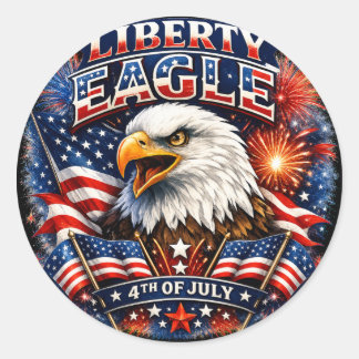 Liberty Eagle – Moedige Patriottische 4 juli Ronde Sticker