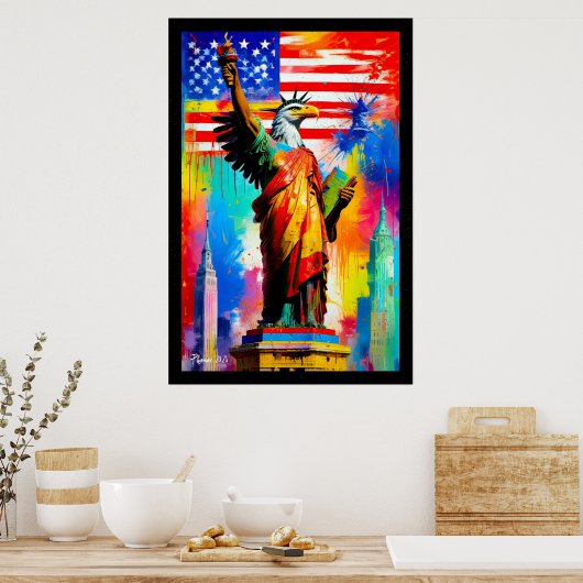 Liberty Eagle Statue Poster Pop Art (Keuken)