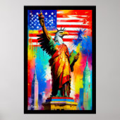 Liberty Eagle Statue Poster Pop Art (Voorkant)