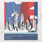 Liberty en Manhattan voor 4 juli Wijn Etiket (Enkel label)