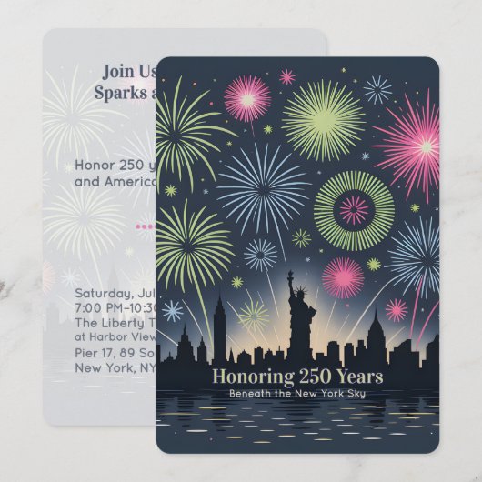 Liberty Fireworks 250 Years New York Gala Card (Voorkant / Achterkant)