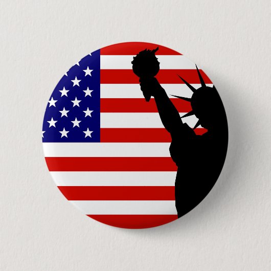 Liberty Flag Ronde Button 5,7 Cm (Voorkant)