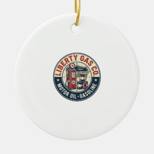 Liberty Gas Co Patriottische Patriottische Benzine Keramisch Ornament
