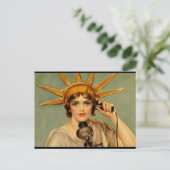 Liberty Girl - "Bel me" Briefkaart (Staand voorkant)