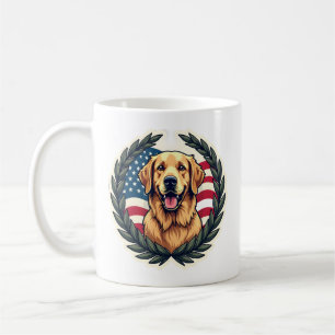 Liberty Golden Retriever Vintage Patriottisch T-sh Koffiemok
