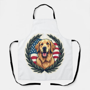 Liberty Golden Retriever Vintage Patriottische T-s Schort