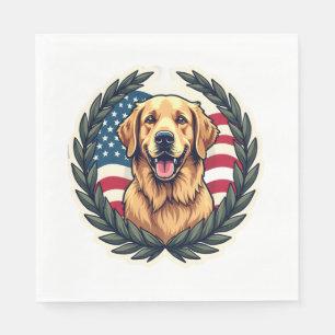 Liberty Golden Retriever Vintage Patriottische T-s Servet