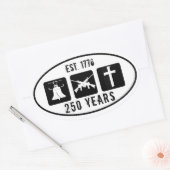 Liberty Guns Religion 1776 250 Ovale Sticker (Envelop)