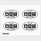 Liberty Guns Religion 1776 250 Ovale Sticker (Vel)