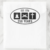 Liberty Guns Religion 1776 250 Ovale Sticker (Tas)