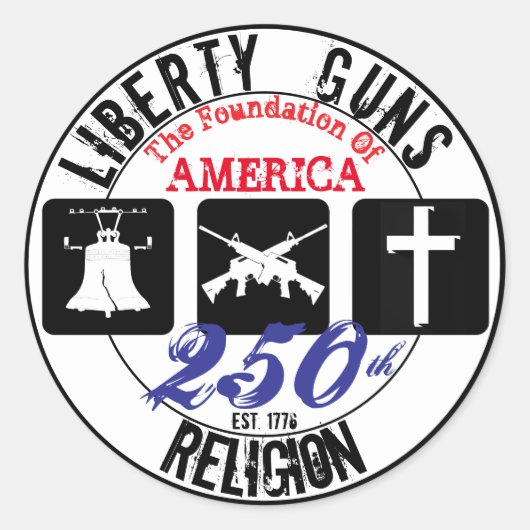 Liberty Guns Religion Round 250e Sticker (Voorkant)