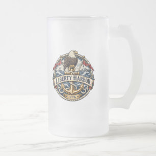 Liberty Harbor Eagle Anchor Tweezijdig Matglas Bierpul
