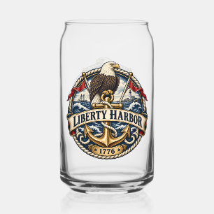 Liberty Harbor Eagle Anchor Tweezijdige Can Blikvorm Glas