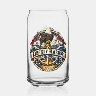 Liberty Harbor Eagle Anchor Tweezijdige Can Blikvorm Glas