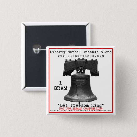 Liberty Herbal Incense Label Button (Voorkant /achterkant)