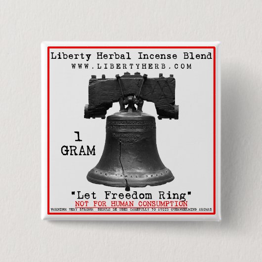 Liberty Herbal Incense Label Button (Voorkant)
