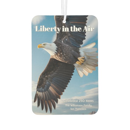 Liberty in the Air • 1776–2026 Eagle Keepsake Luchtverfrisser (Achterkant)