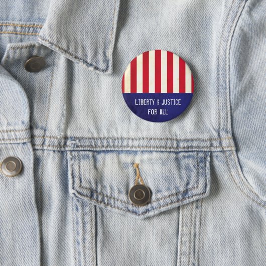 Liberty Justice American Flag Political Ronde Button 5,7 Cm (In situ)