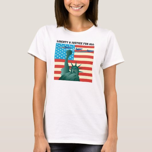 LIBERTY & JUSTICE FOR ALL T-SHIRT (Voorkant)