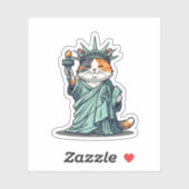Liberty Kat – Cat als Vrijheidsbeeld Sticker (Vel)