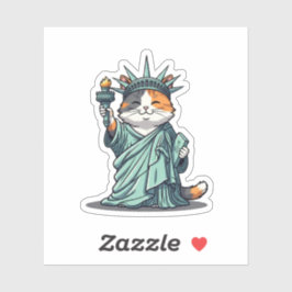 Liberty Kat – Cat als Vrijheidsbeeld Sticker