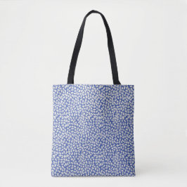 Liberty kleine witte bloemen blauw tote bag