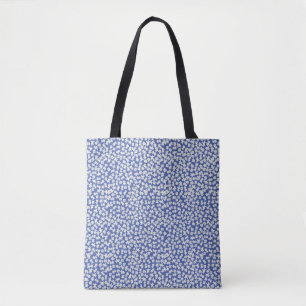 Liberty kleine witte bloemen blauw tote bag