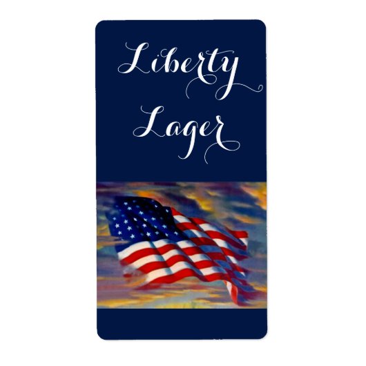 Liberty Lager USA Flag Wave Homebrewing Bier Label (Voorkant)