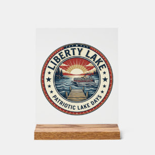 Liberty Lake Patriottisch Patriottisch Meer Leven  Acryl Bord