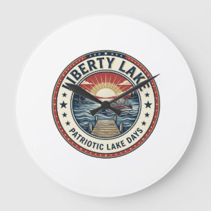 Liberty Lake Patriottisch Patriottisch Meer Leven Grote Klok