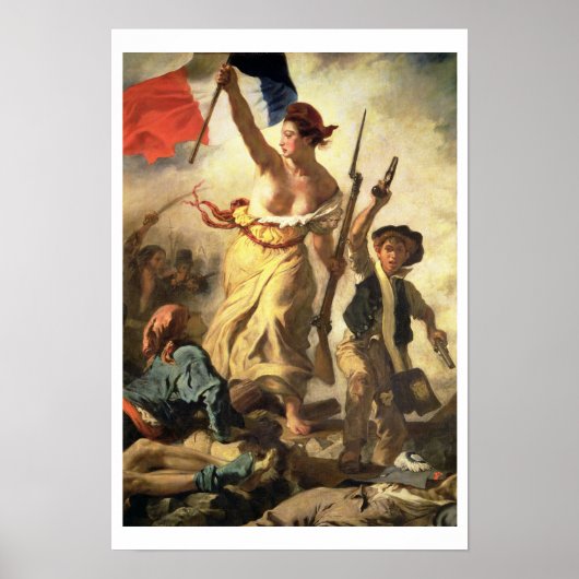 Liberty Leading the People, 28 juli 1830 (olie op  Poster (Voorkant)