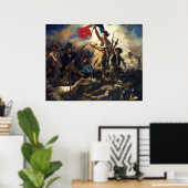 Liberty Leading the People by Eugene Delacroix Poster (Thuiskantoor)