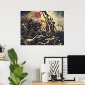Liberty Leading the People door Eugene Delacroix Poster (Thuiskantoor)