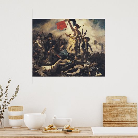 Liberty Leading the People door Eugene Delacroix Poster (Keuken)