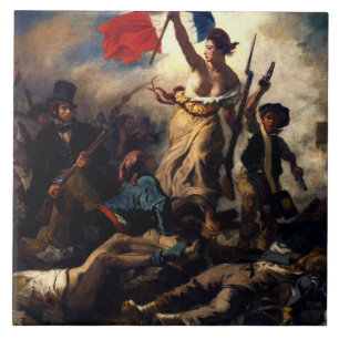 Liberty Leading the People, Eugene Delacroix Tegeltje