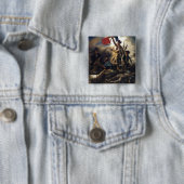 Liberty Leading the People Vierkante Button 5,1 Cm (In situ)