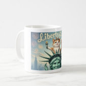 Liberty & Litterboxen - Grappige Patriottische Kat Koffiemok (Voorkant links)