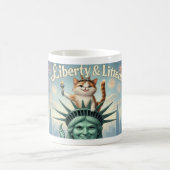 Liberty & Litterboxen - Grappige Patriottische Kat Koffiemok (Center)